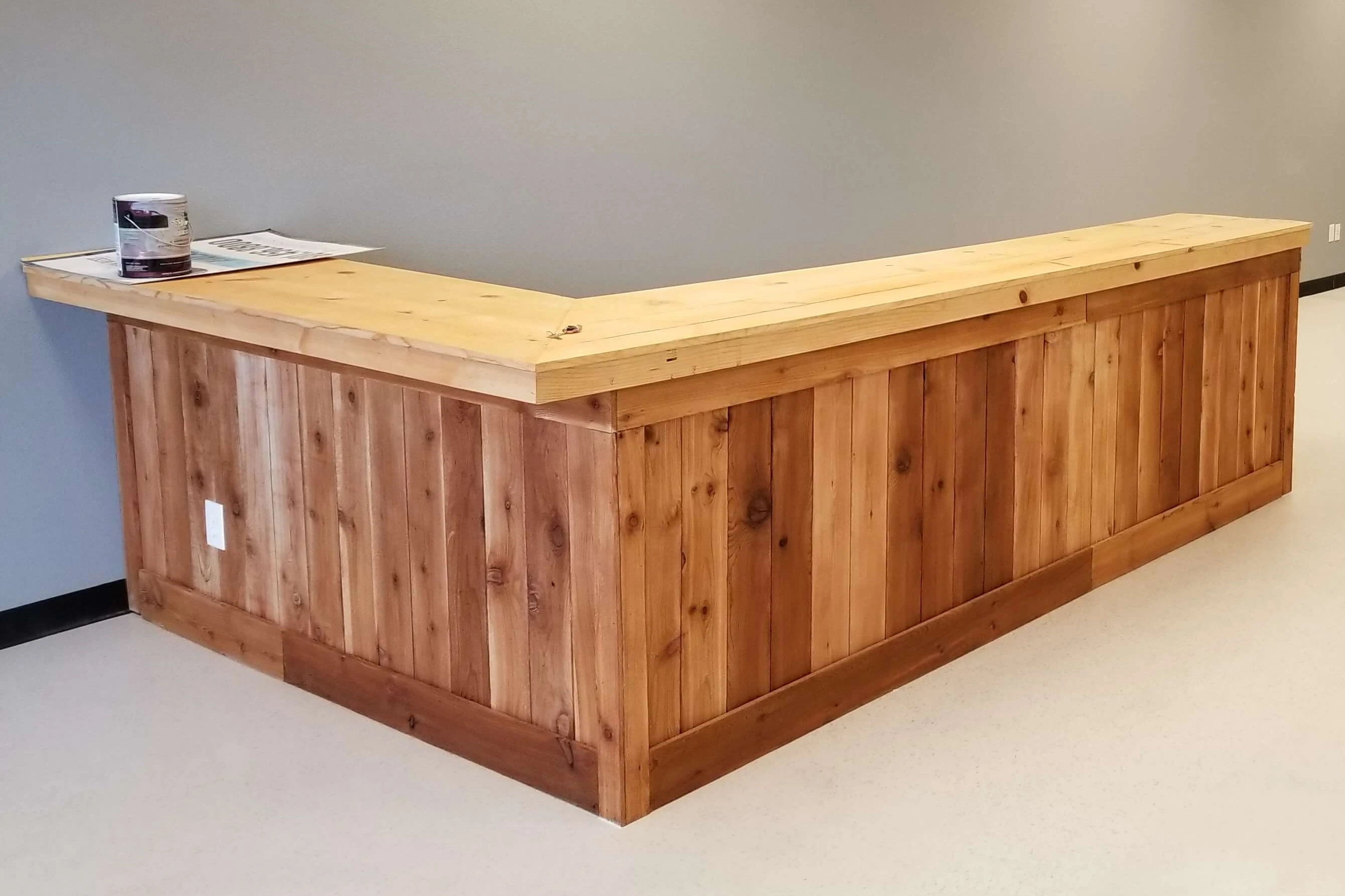 Custom built front desk for a store